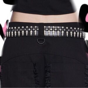 Dolls Kill Bullet Studded Black Belt